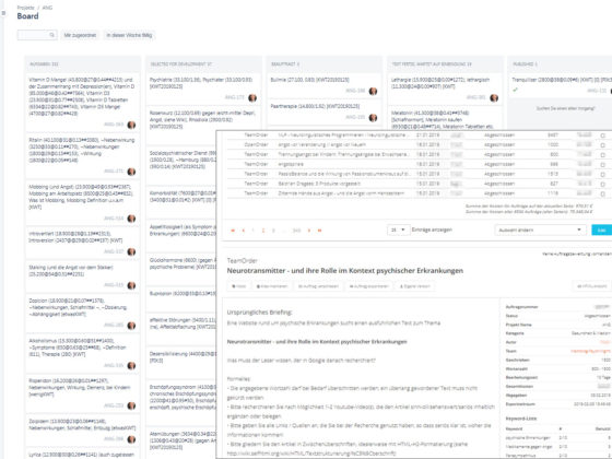 Redaktionsplan in JIRA Kanban Board - Agiles SEO und Content Marketing (© AXODO GmbH)